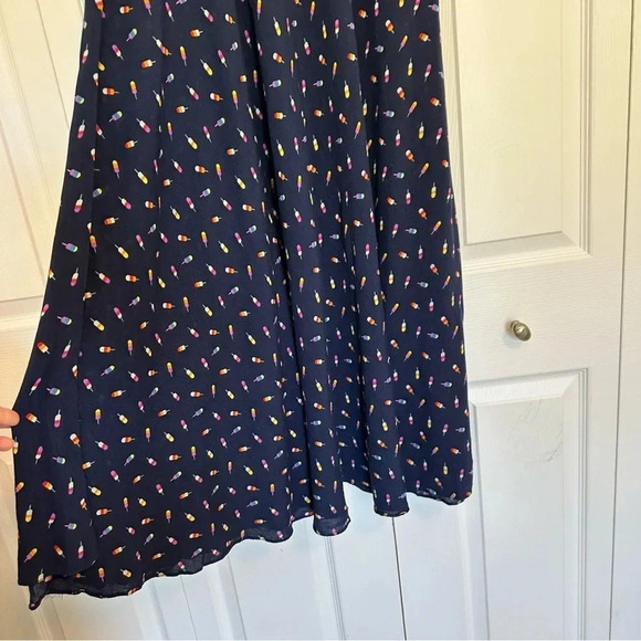 Neeru Kumar Navy With Colorful Popsicles Print Midi Dress Size Small - Picture 5 of 15